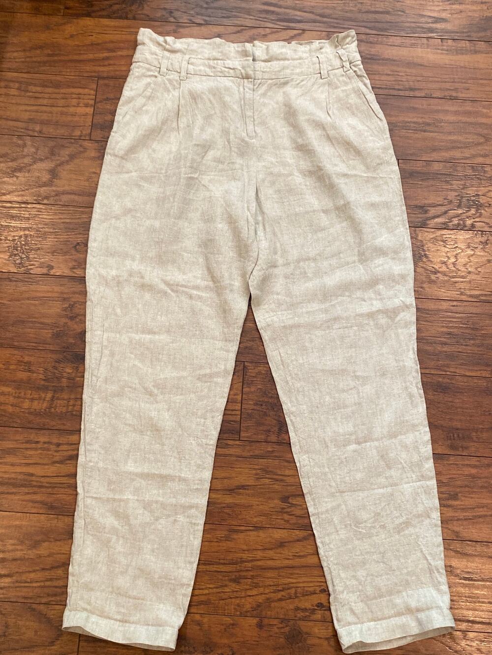 MAISON 123 LINEN Pants Size EU40 US10 Lightweight Trousers Breathable Relaxed